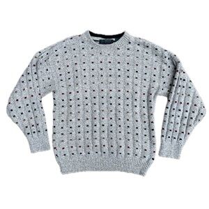 Vintage made in USA men’s crewneck long sleeve patterned sweater